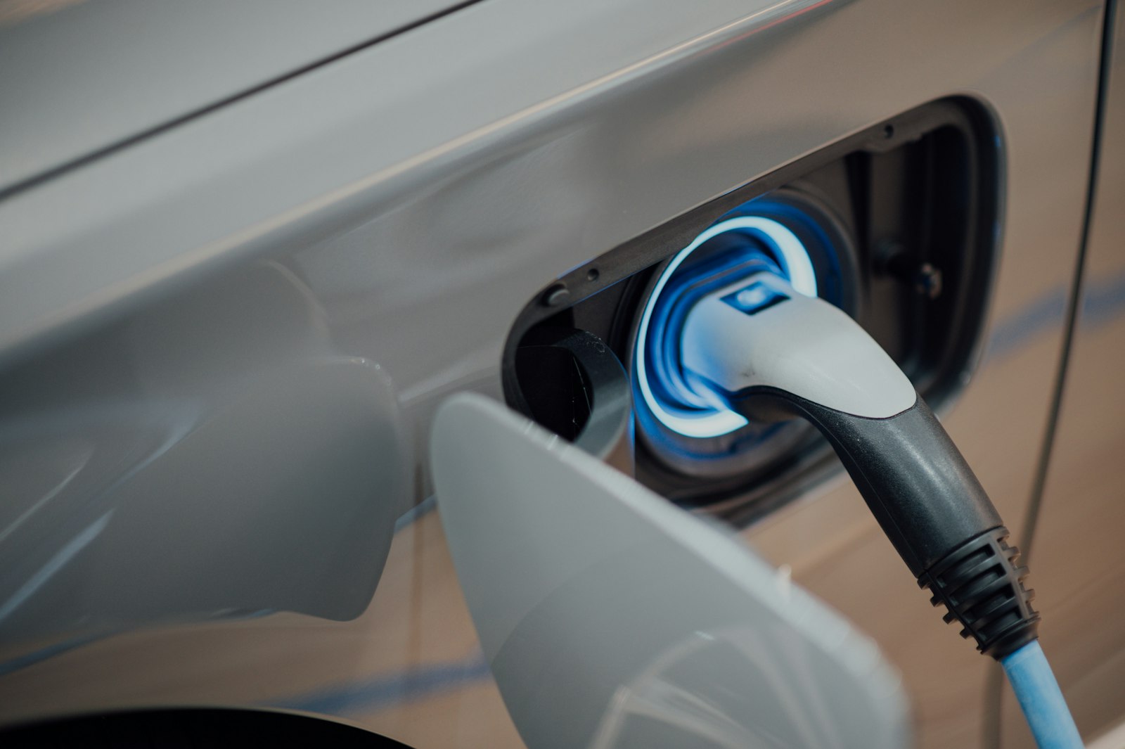 Modern clean EV charging stations in residential parking